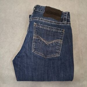 Rock & Roll Revolver Blue Jeans 30x34 Slim Straight Leg Dark Wash